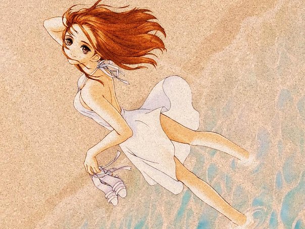 Фото Девушка в белом платье на море