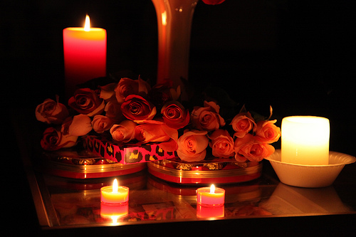 Картина свет 25*20 см свечи романтика