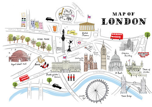 Фото Рисунок карты Лондона ( Map of London)
