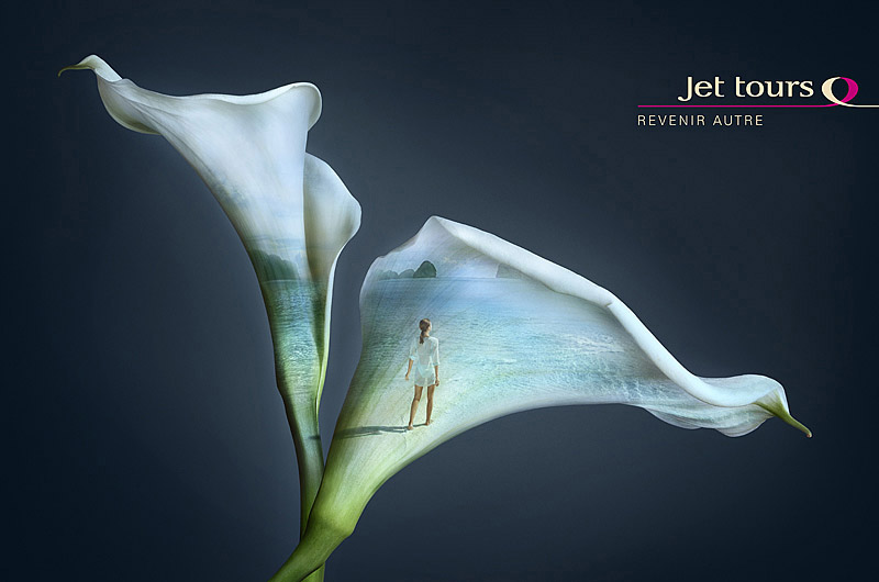 Фото На цветке нарисована девушка на берегу моря  (Jet tours revenir autre)