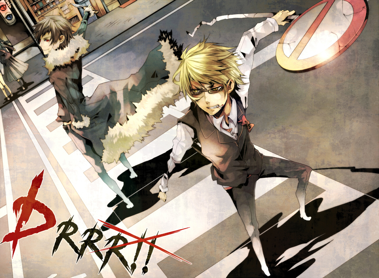 Фото Изая и Шизуо из аниме Durarara (DRRR!!)