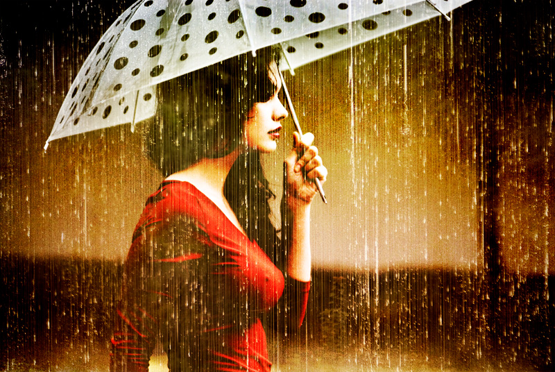 Девушка зонт