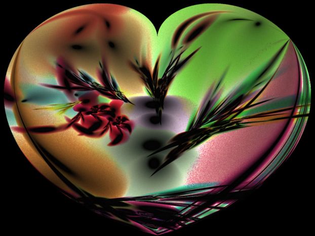 Фото Разноцветное сердце с цветами