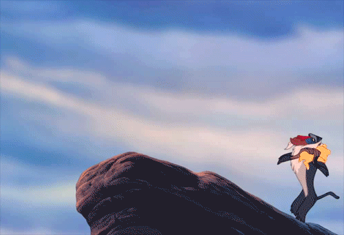 Фото Симбу сбрасывают со скалы - мультфильм Король Лев / Lion King