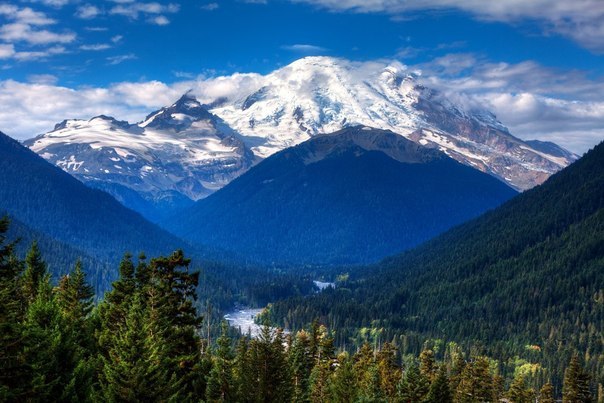 Фото Вид в Национальном парке Маунт-Рейнир, Штат Вашингтон, США / Mount Rainier, Washington, USA
