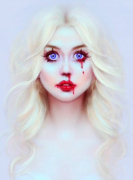 Фото Голубоглазая блондинка Allison Harvard / Эллисон Гарвард с кровоподтеками у глаза, носа и рта