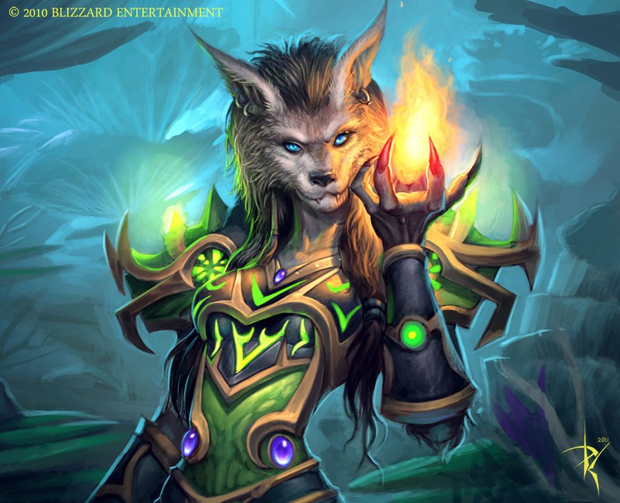 Фото Ворген - маг с огненным шаром в руке (тематика World of Warcraft)
