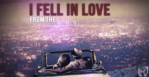 Фото Девушка и мужчина сидят в машине, любуясь на город (I fell in love from the moment we kissed / Я влюбился, с того момента, как мы поцеловались)