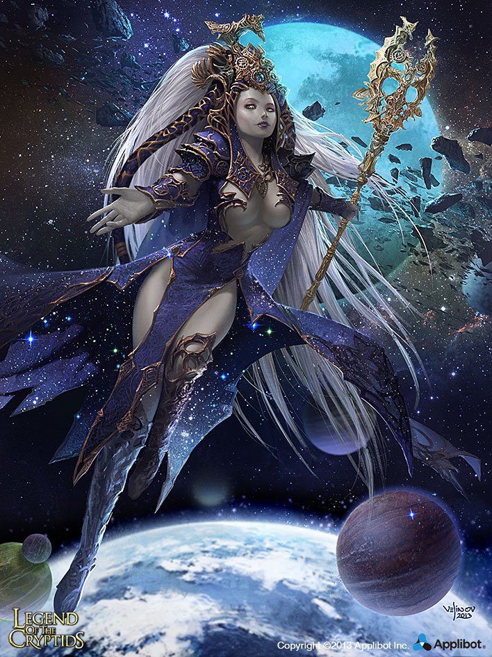 Фото Девушка летит над Землей в космосе из игры Legend of the Cryptids