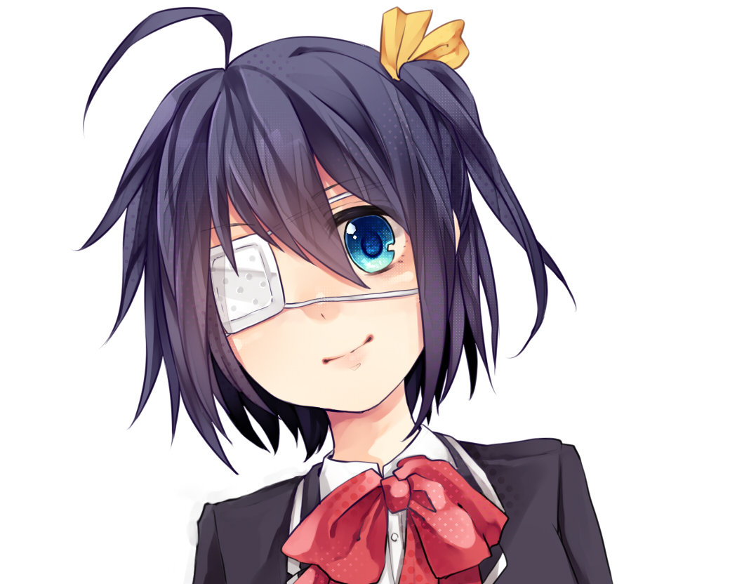 Фото Рикка Таканаси / Rikka Takanashi из аниме Чудачество любви не помеха!  / Chuunibyou demo koi ga shitai! улыбается