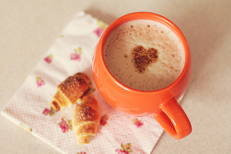Фото кофе с сердечком в чашке