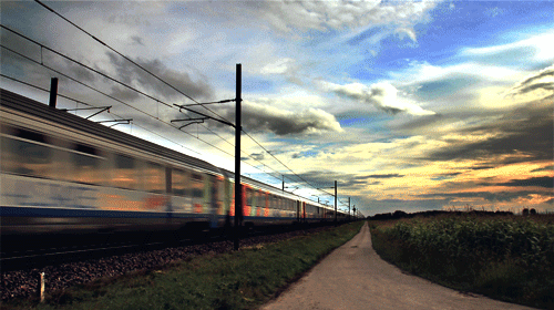 Фото Проезжающий, у дороги, поезд