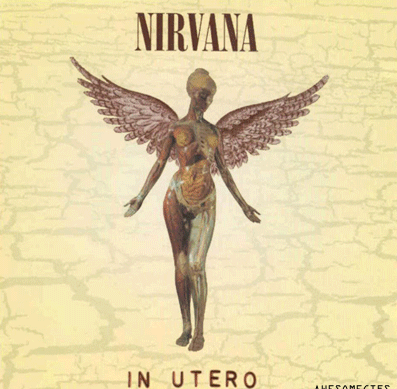 Фото Женщина с крыльями взлетает вверх, обложка альбома IN UTERO рок группы Nirvana