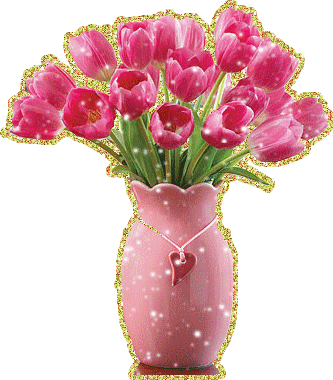Фото Розовые тюльпаны в розовой вазе
