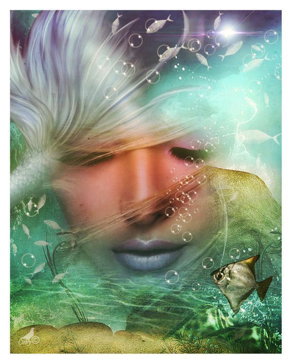 Фото Портрет грустной девушки под водой, работа Sadness / печаль, арт by coby