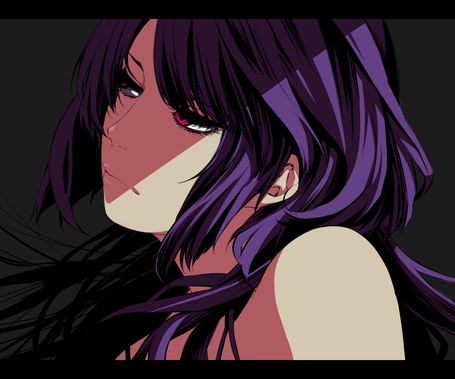 Purple eyed anime girl