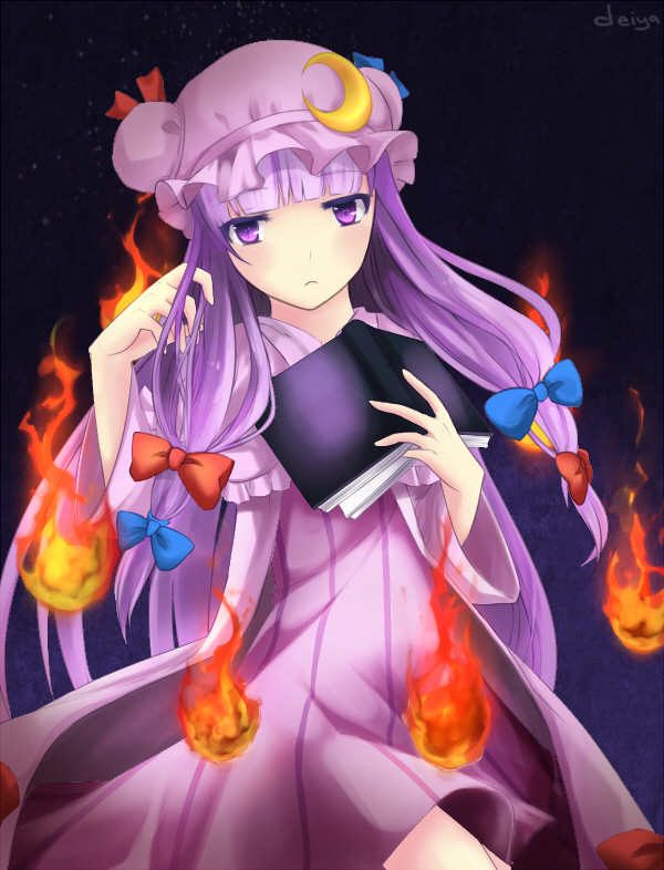 Фото Пачули Нолидж / Patchouli Knowledge из игры Touhou Project / Проект Восток, art by Deiyanoko