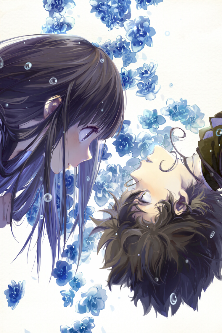 Фото Chitanda Eru / Читанда Эру и Oreki Houtarou / Ореки Хотару из аниме  Hyouka: You cant escape / Хоука: тебе не уйти, art by Cici