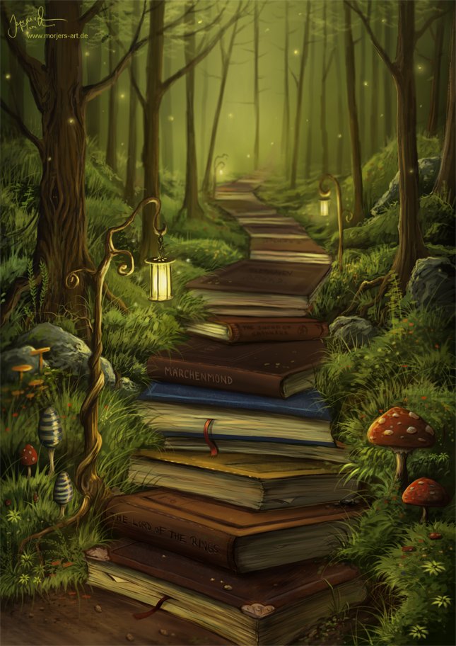Фото Лестница из книг, художник Jeremiah Morelli