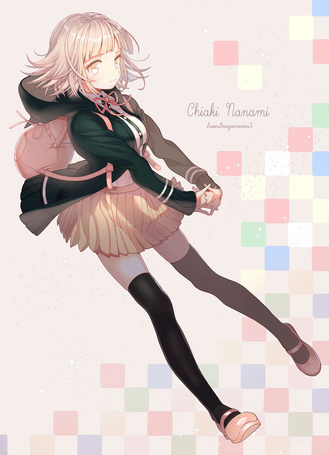 Фото Nanami Chiaki / Нанами Чиаки из аниме Пуля-доказательство / Danganronpa с сумкой за спиной