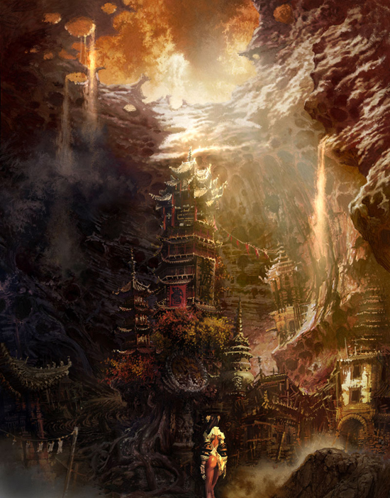Фото Вид на замок в скале, из игры Клинок и Душа / Blade & Soul