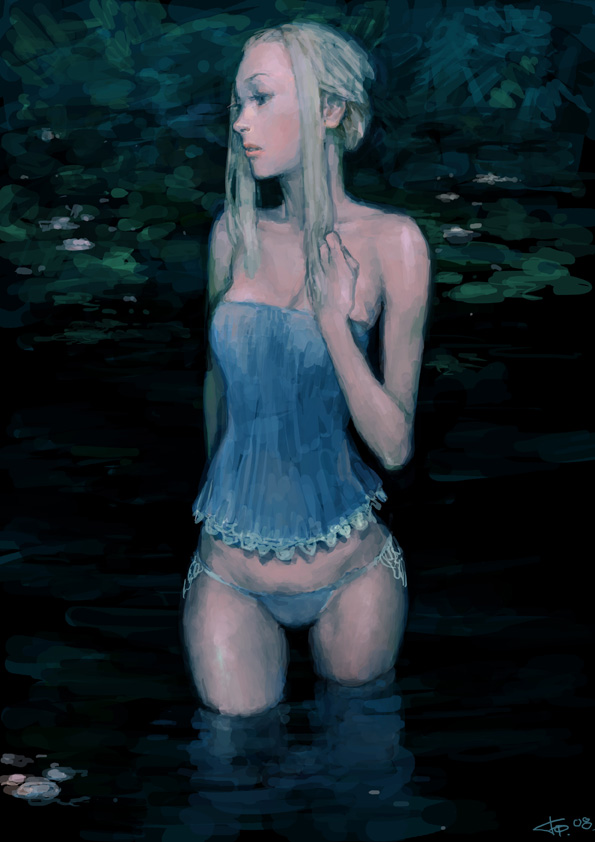 Фото Девушка стоит в воде