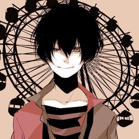 Фото Темноволосый парень, за спиной которого призрак в разбитом зеркале