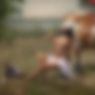 Фото Девушка сидит рядом с коровой и пьет свежее молоко, фотограф Andrew Lucas