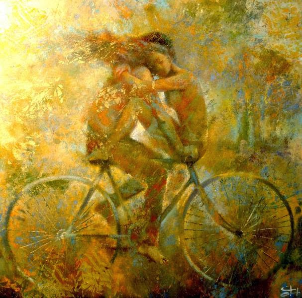 Фото Влюбленная пара на велосипеде, художник Oleg Tchoubakov