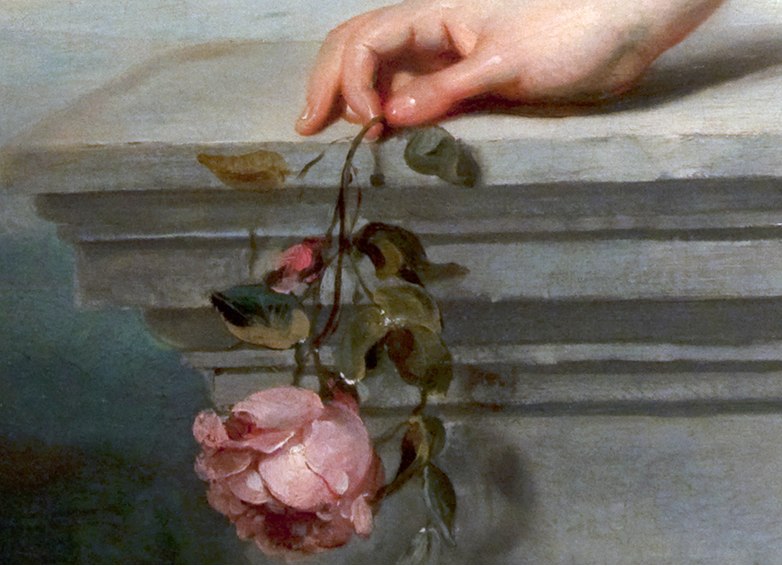 Фото В руках девушки роза, ву Etienne Adolphe Piot