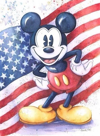 Фото Микки Маус / Mickey Mouse на фоне британского флага