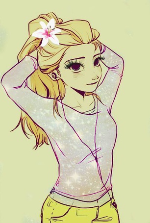 Фото Рисунок девушки Рапунцель / Rapunzel из мультфильма Рапунцель-запутанная история / Rapunzel-Tangled