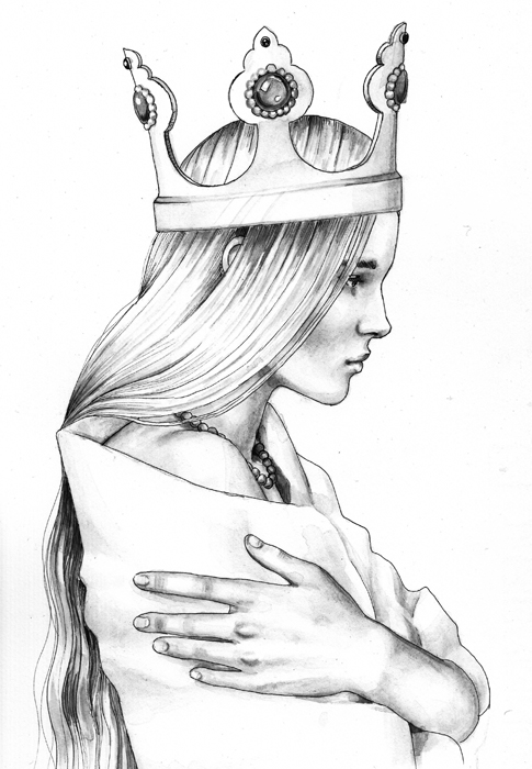 Фото Девушка с длинными волосами и короной на голове