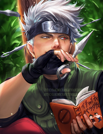 Фото Kakashi Hatake / Какаши Хатаке из аниме Naruto / Наруто, art by sakimichan