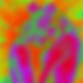 Фото Цветовая абстракция, парень с девушкой обнимаются