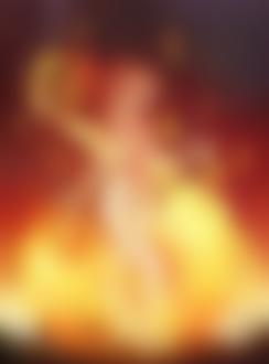 Фото Обнаженная девушка пылающая в огне с драконами
