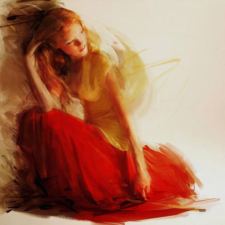 Фото Девушка в красном платье