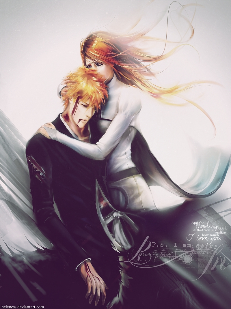 Фото Куросаки Ичиго / Kurosaki Ichigo и Орихиме Иноуэ / Inoue Orihime из  аниме Блич / Bleach