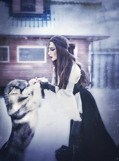 Фото Девушка держит волка за лапки, фотограф Маргарита Карева