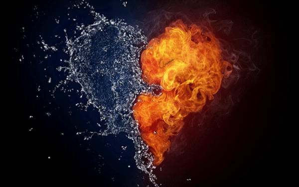 Фото Сердце огненно водяное