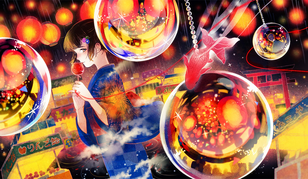 Foto Devushka V Kimono Smotrit Na Rybku Art By Someya Stranica