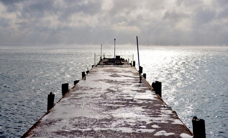 Фото Морской причал зимой. Евпатория, Крым, Россия (Evpatoria Crimea Russia)