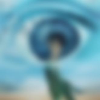 Фото Обнаженная девушка до половины находящаяся в огромном одуванчике смотрит на изображение огромного глаза на небе, Лиза Рэй 2012