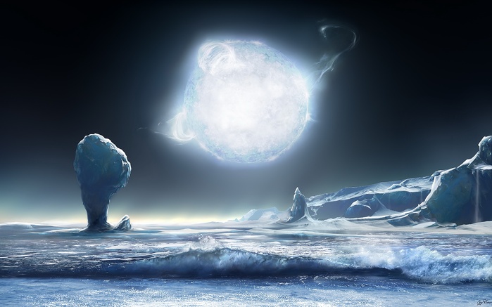 Фото Замерзшее море от взрыва планеты