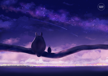 Фото Тоторо / Totoro из аниме My Neighbor Totoro / Tonari no Totoro / Мой сосед Тоторо, art by sugarmints