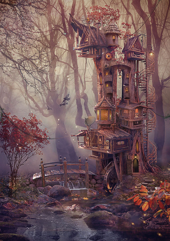 Фото Необычный дом в лесу, art by Vasylina