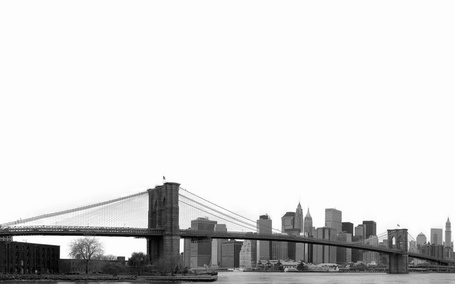 Фото Бруклинский мост на фоне Нью-Йорка, США / Le pont de brooklyn, New York, USA