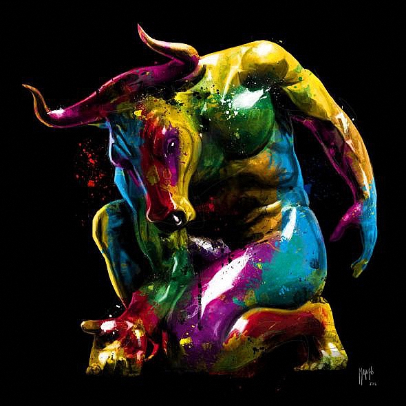 Фото Цветной бык Минотавр, живопись польской художницы Maria Gruza