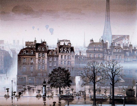Фото Вид на Париж, Франция / Paris, France во время дождя, by Hiro Yamagata