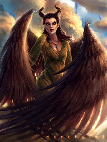 Фото Малефисента / Maleficent из фильма Малефисента / Maleficent на фоне облаков, by denahelmi
